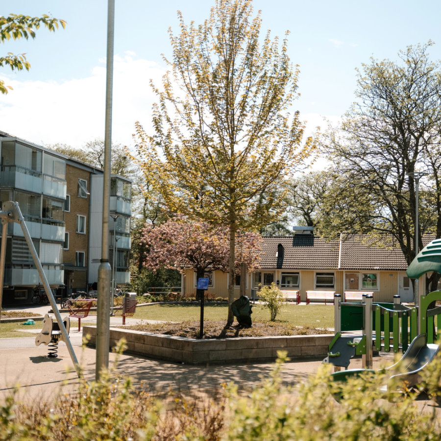 Lekplats på Sloalyckan, somrig känsla