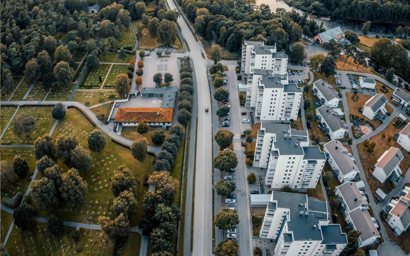 flygfoto på falkenberg